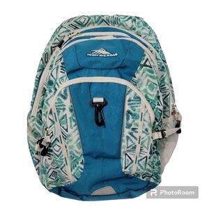 High Sierra Teal Blue/White/Green Backpack Back To School Unisex One Size